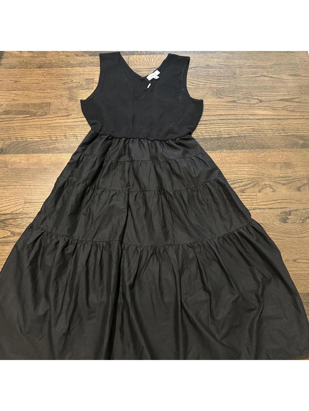 New Jason Wu V-Neck Midi Black Dress Size XL